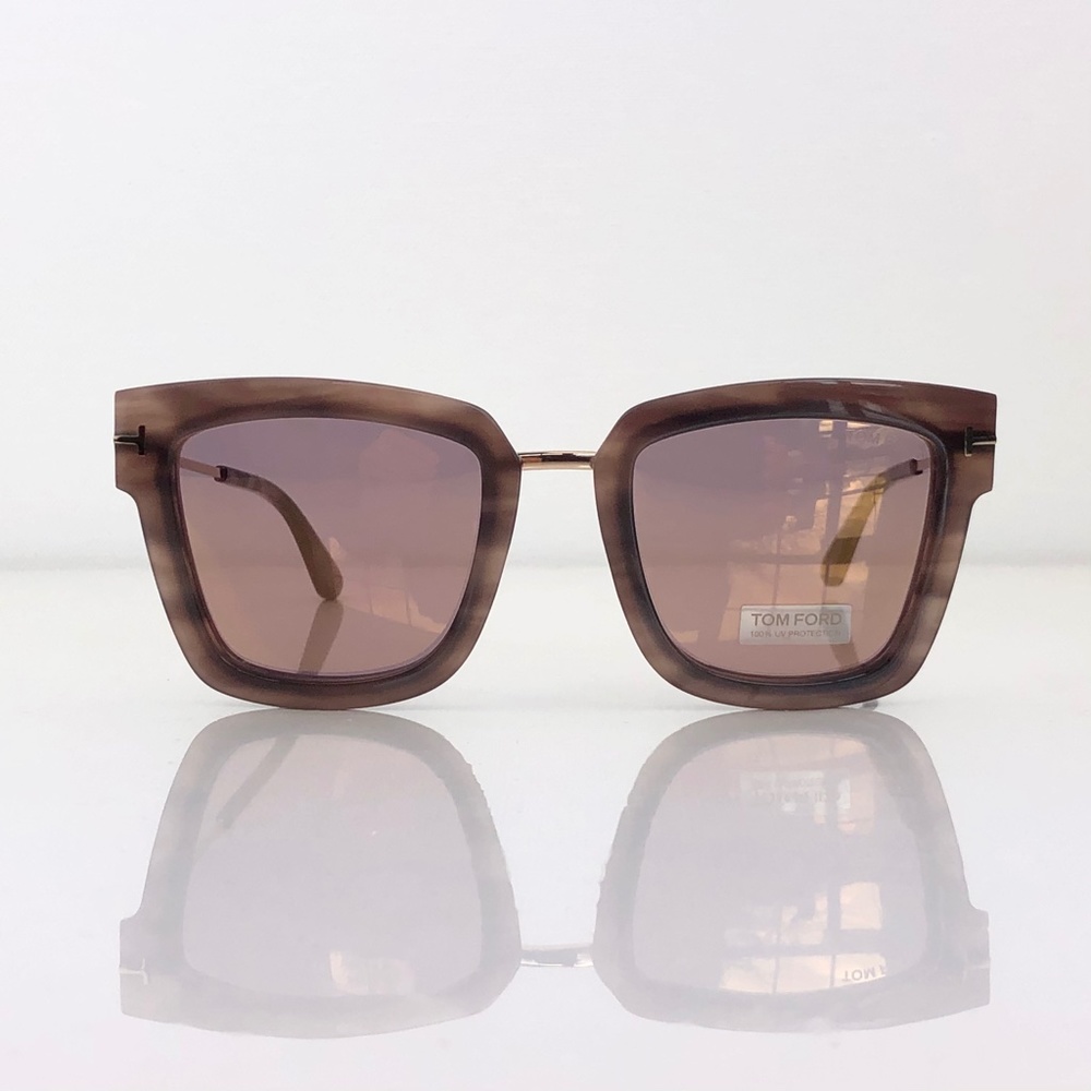 New Tom Ford Lara-02 Havana Square Sunglasses - Picture 5 of 16